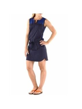 Lole Women's Royal Blue Cinched Waist UPF 50+ Marina Active Dress Size XS